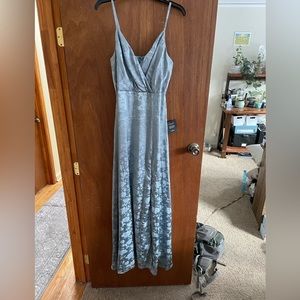 Lulu Jacquard Satin Dress in Light Blue